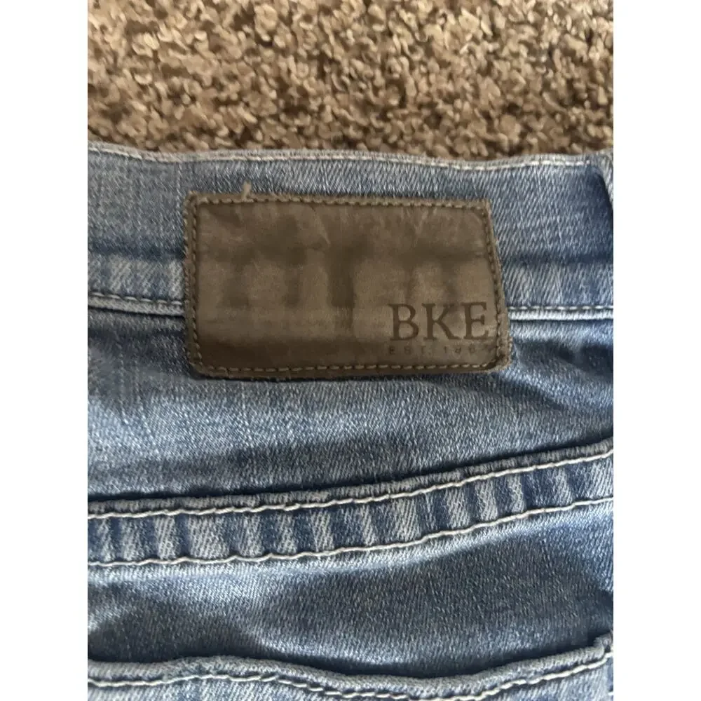 BKE Men’s Blue Slim Fit Light Wash Stretch Denim Jeans Low Rise 5-Pocket